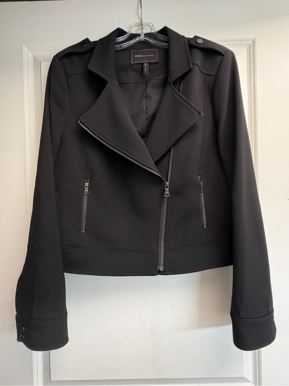 BCBGMaxAzria Black Moto-Inspired Blazer Jacket
